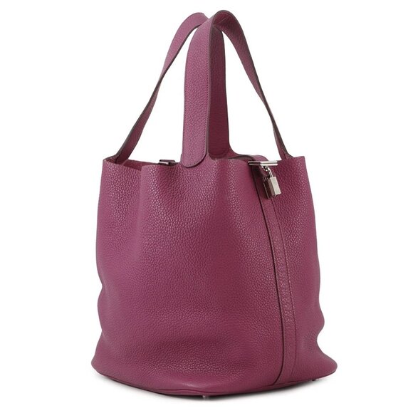 HERMES Picotin Lock Size GM Taurillon Clemence Rose Purple - Picture 10 of 14